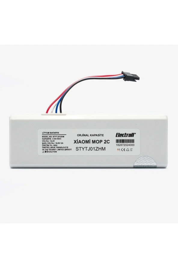 ELECTROLL Xiaomi Mi Vacuum Mop 2c 2in1 Batarya Kutulu (ORJİNAL KAPASİTE) STYTJ01ZHM 2600mAh Robot Süpürge Pil ürün görseli 1