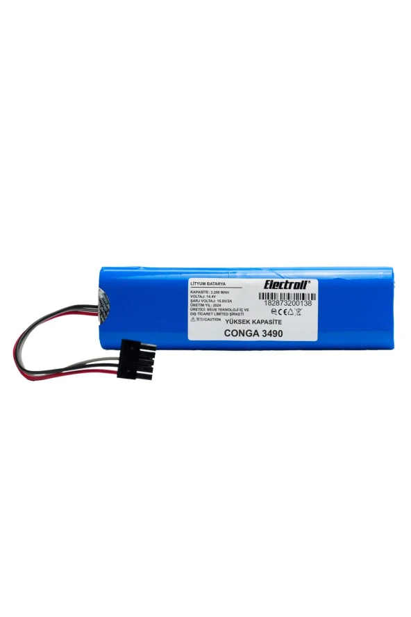 ELECTROLL Conga 3490 Batarya (YÜKSEK KAPASİTE) 3200mah Pil Akıllı Robot Süpürge Batarya Değişimi ürün görseli 1