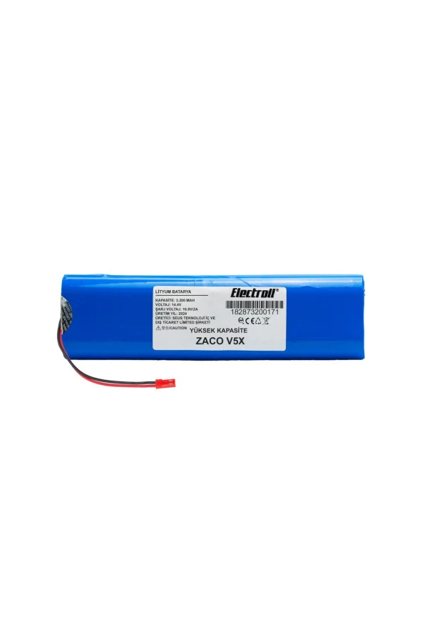ELECTROLL Zaco V5x Batarya (YÜKSEK KAPASİTE) 3200mah Pil Akıllı Robot Süpürge Batarya Değişimi ürün görseli 1