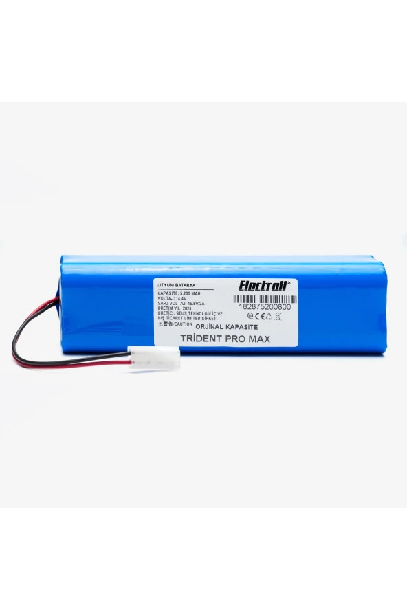 ELECTROLL Trident Pro Max Batarya (ORJİNAL KAPASİTE) 5.200mah Pil Akıllı Robot Süpürge Batarya Değişimi ürün görseli 1