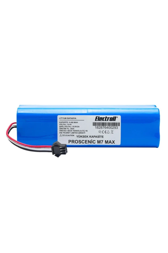 ELECTROLL Proscenic M7 Max Batarya (YÜKSEK KAPASİTE) 6400mah Pil Akıllı Robot Süpürge Batarya Değişimi ürün görseli 1