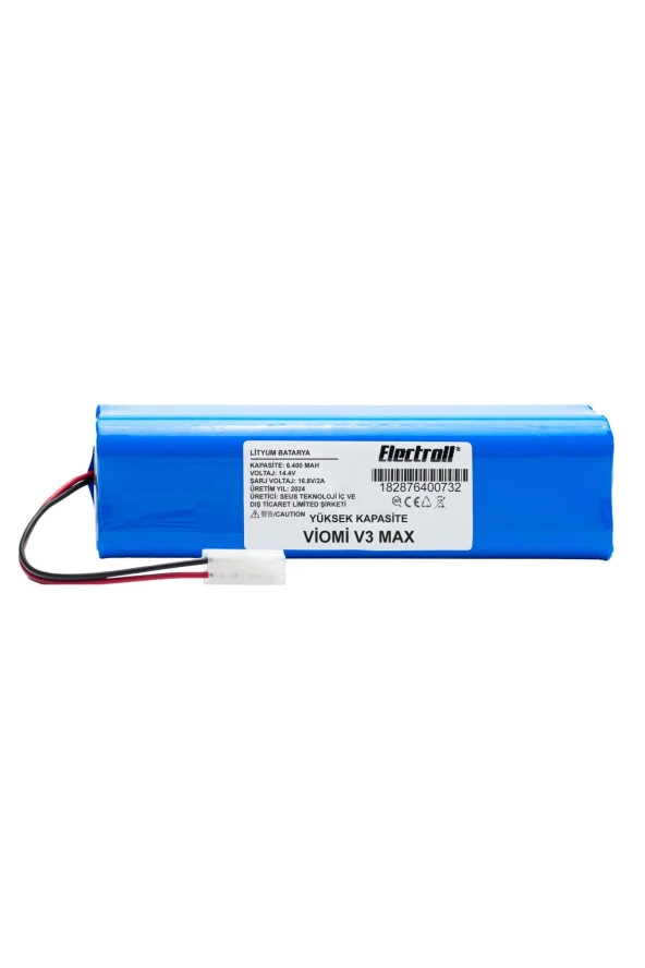 ELECTROLL Viomi V3 Max Batarya (YÜKSEK KAPASİTE) 6400mah Pil Akıllı Robot Süpürge Batarya Değişimi ürün görseli 1