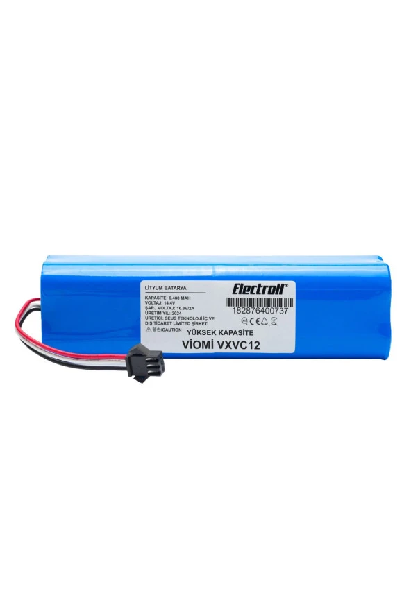 ELECTROLL Viomi Vxvc12 Batarya (YÜKSEK KAPASİTE) Uyumlu 6400mah Pil Akıllı Robot Süpürge Batarya Değişimi ürün görseli 1