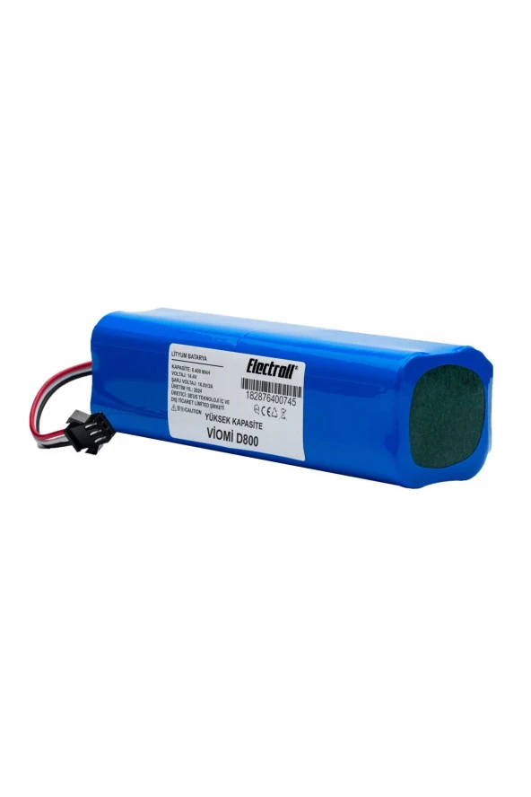 ELECTROLL Viomi D800 Batarya (YÜKSEK KAPASİTE) 6400mah Pil Akıllı Robot Süpürge Batarya Değişimi ürün görseli 1