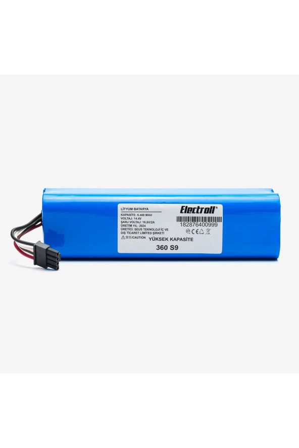 ELECTROLL 360 S9 Batarya (YÜKSEK KAPASİTE) 6400mah Pil Akıllı Robot Süpürge Batarya Değişimi ürün görseli 1