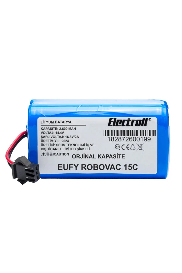 ELECTROLL Eufy Robovac 15C Batarya (ORJİNAL KAPASİTE) 2600mAh Pil Akıllı Robot Süpürge Batarya Değişimi ürün görseli 1