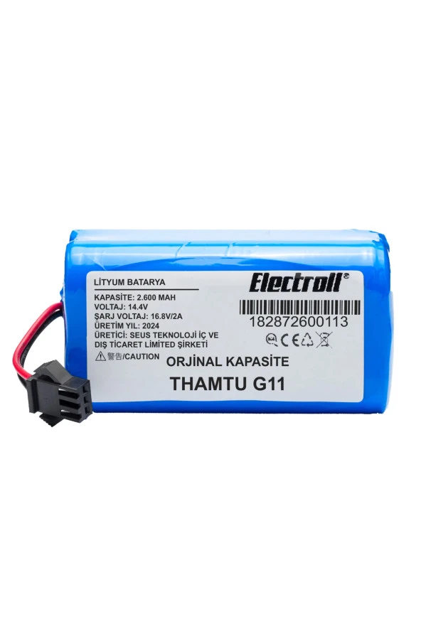 ELECTROLL Thamtu G11 Batarya (ORJİNAL KAPASİTE) 2600mah Pil Akıllı Robot Süpürge Batarya Değişimi ürün görseli 1