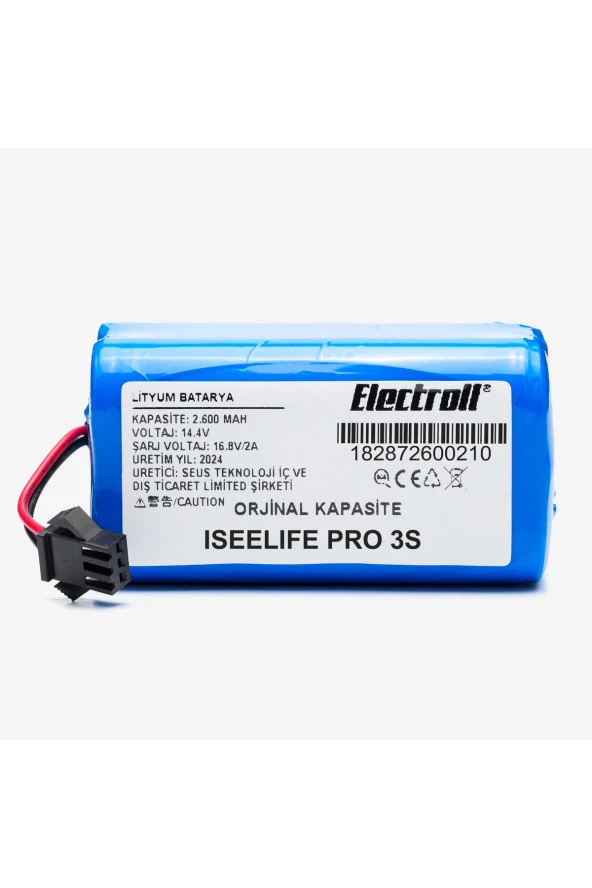 ELECTROLL Iseelıfe Pro3s Batarya (ORJİNAL KAPASİTE) 2600mah Pil Akıllı Robot Süpürge Batarya Değişimi ürün görseli 1