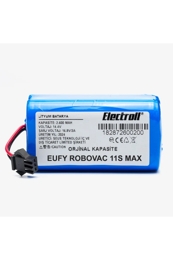 ELECTROLL Eufy Robovac 11s Max Batarya (ORJİNAL KAPASİTE) 2.600mah Pil Akıllı Robot Süpürge Batarya Değişimi ürün görseli 1