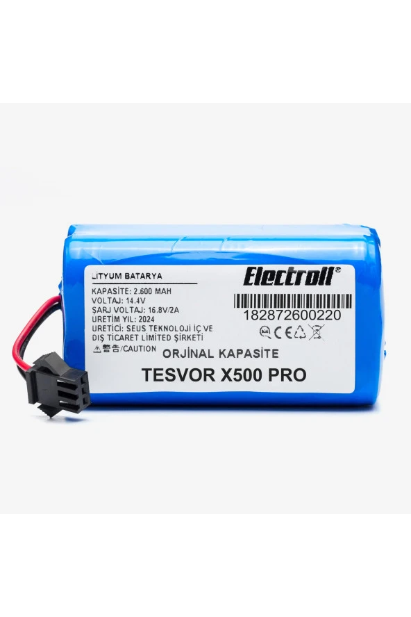 ELECTROLL Tesvor X500 Pro Batarya (ORJİNAL KAPASİTE) 2.600mah Pil Akıllı Robot Süpürge Batarya Değişimi ürün görseli 1