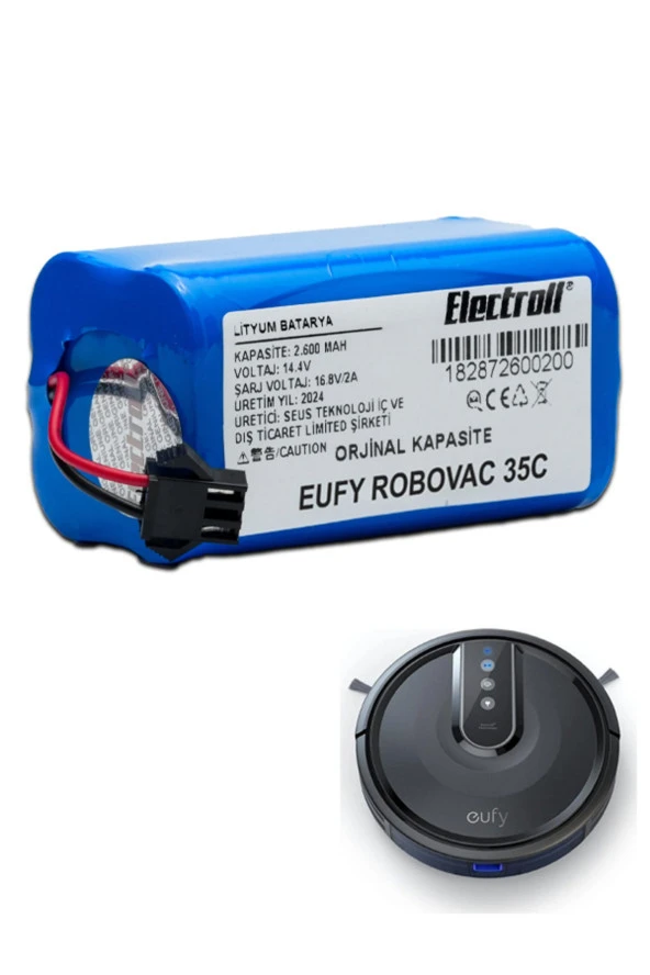 ELECTROLL Eufy Robovac 35c Batarya (ORJİNAL KAPASİTE) 2.600mah Pil Akıllı Robot Süpürge Batarya Değişimi ürün görseli 1