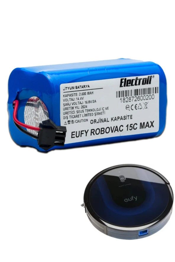 ELECTROLL Anker Eufy Robovac 15c Max Batarya (ORJİNAL KAPASİTE) 2600mah Pil Akıllı Süpürge Batarya Değişimi ürün görseli 1