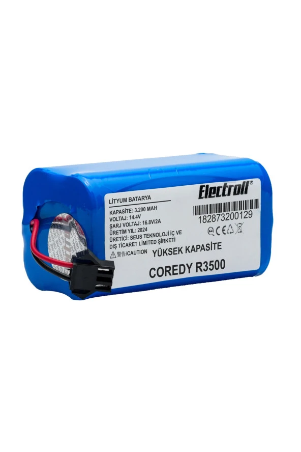 ELECTROLL Coredy R3500 Batarya (YÜKSEK KAPASİTE) 3200mah Pil Akıllı Robot Süpürge Batarya Değişimi ürün görseli 1