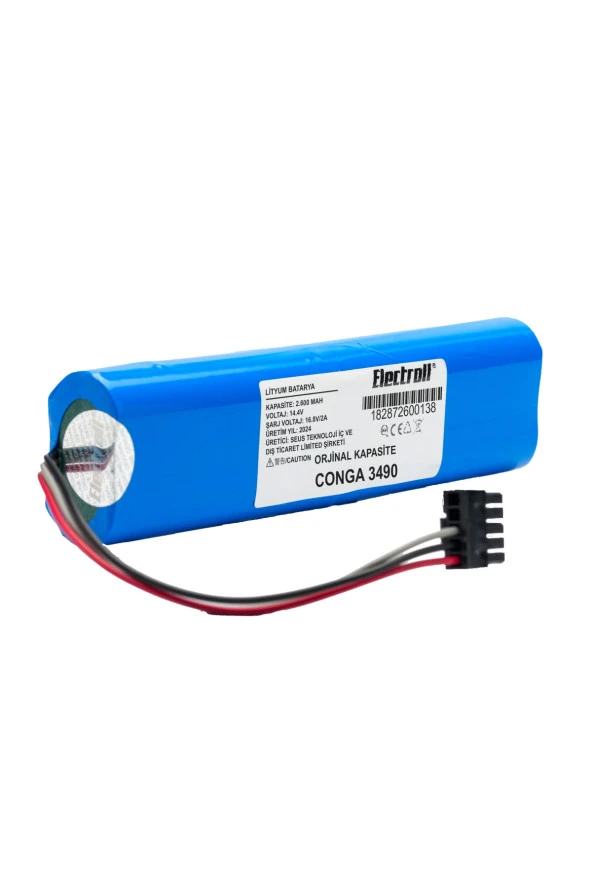 ELECTROLL Conga 3490 Batarya (ORJİNAL KAPASİTE) 2600mah Pil Akıllı Robot Süpürge Batarya Değişimi ürün görseli 1