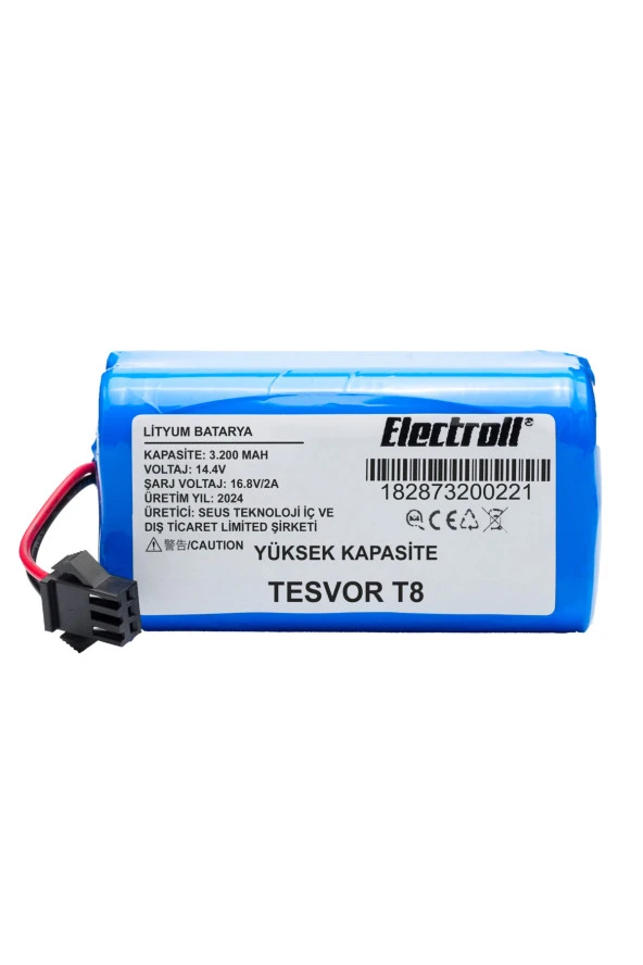 ELECTROLL Tesvor T8 Batarya (YÜKSEK KAPASİTE) 3200mah Pil Akıllı Robot Süpürge Batarya Değişimi ürün görseli 1