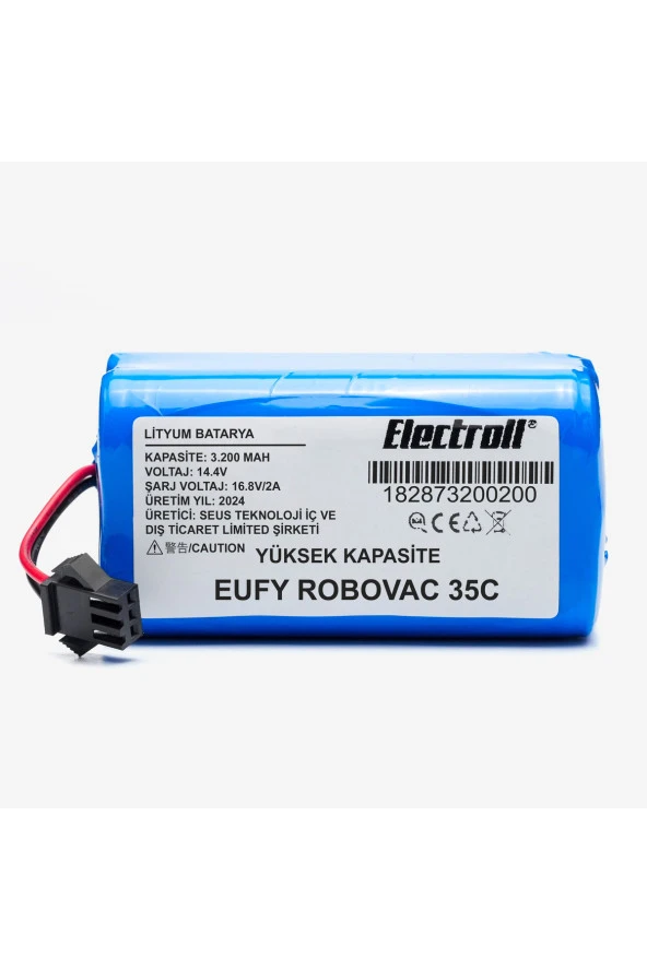 ELECTROLL Eufy Robovac 35c Batarya (YÜKSEK KAPASİTE) 3.200mah Pil Akıllı Robot Süpürge Batarya Değişimi ürün görseli 1