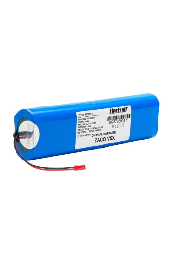 ELECTROLL Zaco V5x Batarya (ORJİNAL KAPASİTE) 2600mah Pil Akıllı Robot Süpürge Batarya Değişimi ürün görseli 1