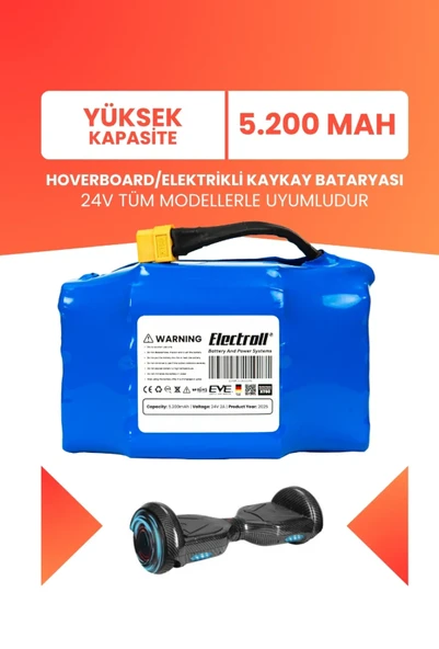 ELECTROLL 36v 5.200mah (YÜKSEK KAPASİTE) Hoverboard Bataryası ürün görseli 1
