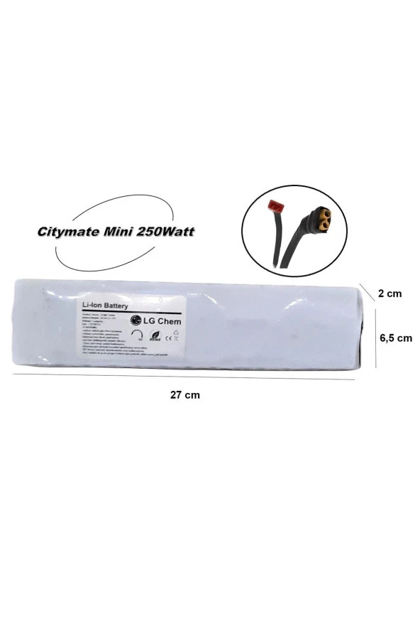 ELECTROLL Citymate Mini 250watt Batarya 24v (YÜKSEK KAPASİTE) 5200mah Pil Elektrikli Scooter Bataryası Değişim ürün görseli 1