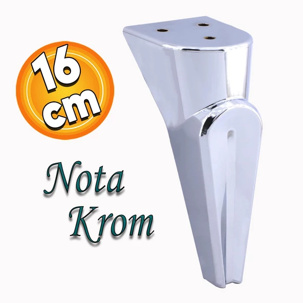Nota Mobilya Kanepe Sehpa TV Ünitesi Koltuk Ayağı Baza Ayakları Krom Gümüş 16 cm ürün görseli 1