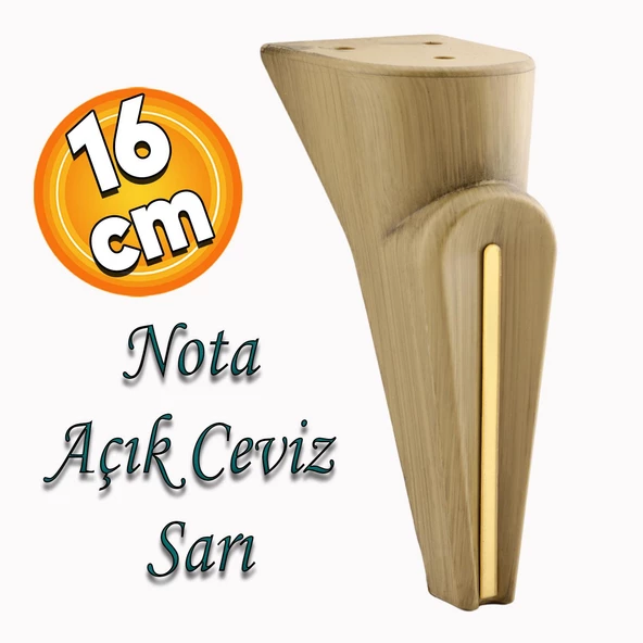 Nota Mobilya Kanepe Sehpa TV Ünitesi Koltuk Ayağı Baza Ayakları Ahşap Desenli Kahverengi Ceviz 16 cm ürün görseli 1