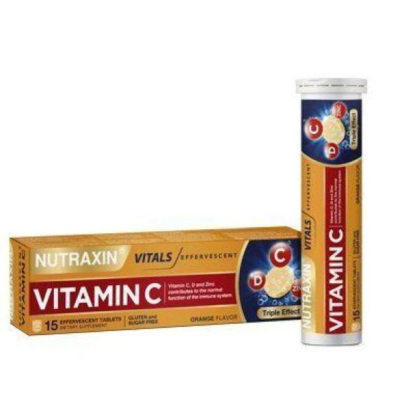 Nutraxin Vitamin C-D-Zinc 15 Efervesan Tablet ürün görseli 1
