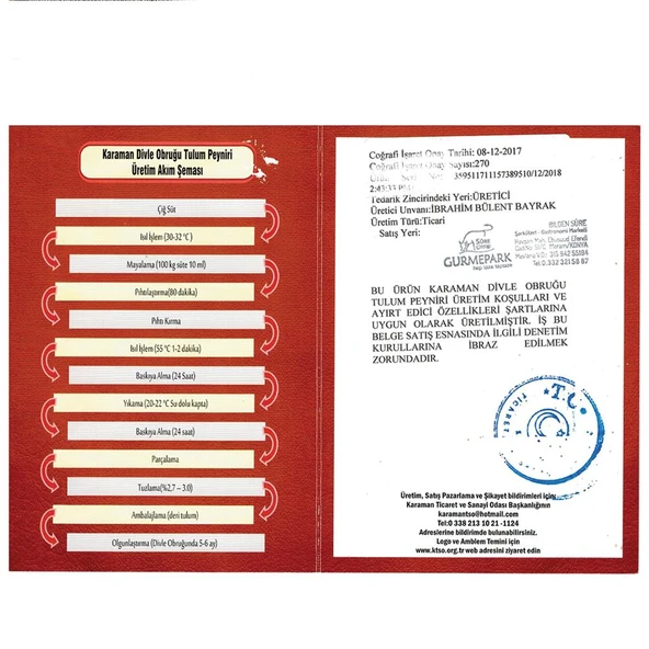 Gurmepark Karaman Divle Obruk Tulum Peyniri 250 g e - Resim 7