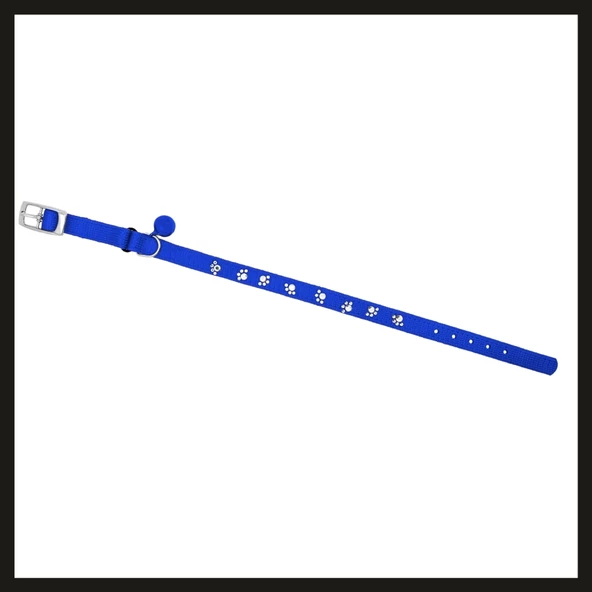 Uyguna-Yakala 10mm*30cm Mavi Pati Baskılı Kedi-köpek Tasması-SMA.304 ürün görseli 1