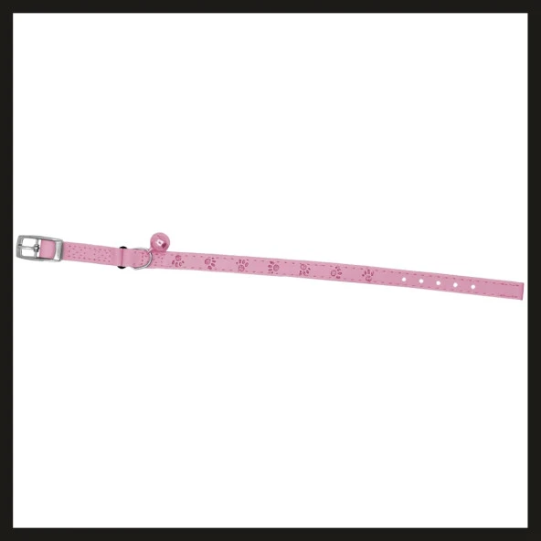 Uyguna-Yakala 10mm*30cm Pembe Pati Baskılı Kedi-köpek Tasması-SMA.309 ürün görseli 1