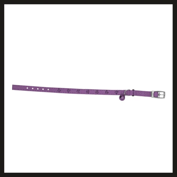 Uyguna-Yakala 10mm*30cm Mor Pati Baskılı Kedi-köpek Tasması-SMA.310 ürün görseli 1