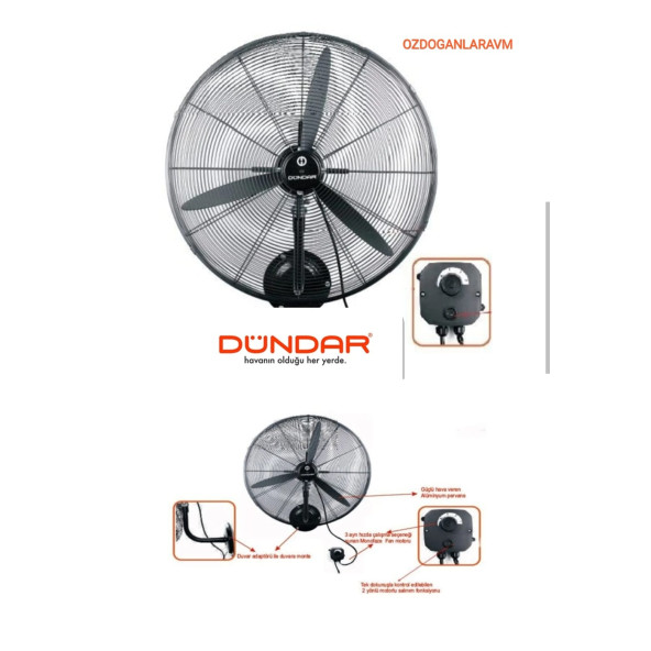 Dündar Sv 65 Sanayi Tipi Vantilatör Duvar Tipi Endüstriyel Vantilatör 65 Cm ürün görseli 1