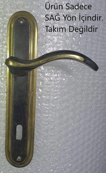 PİMADOR PİRİNÇ ODA KAPI KOLU OVAL SARI/SİYAH - SAĞ YÖN ürün görseli 1