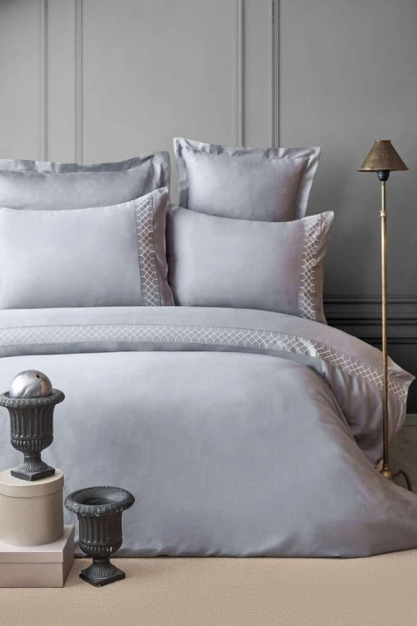 Apricitas Home Nakışlı  Bambu Nevr.Tek kişilik Hera Gray ürün görseli 1