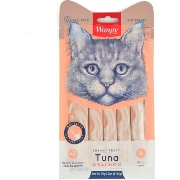 WANPY TON BALIKLI SOMONLU LİKİT KEDİ ÖDÜLÜ 5 x 14 gr ürün görseli 1