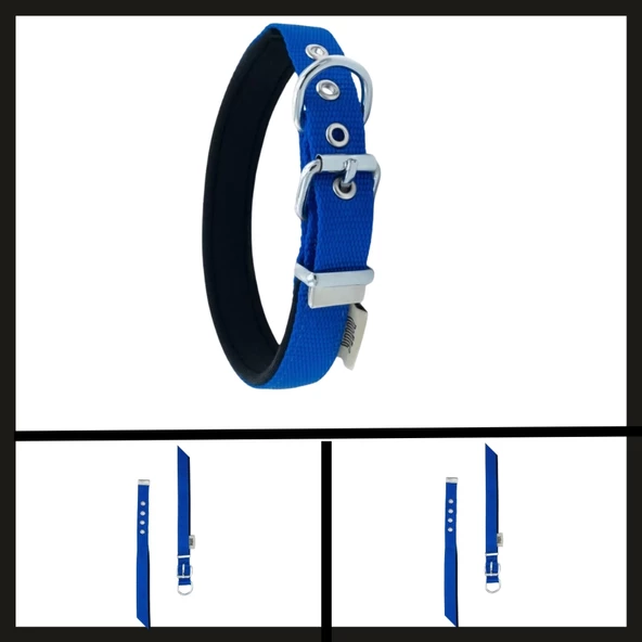 Uyguna-Yakala Royal Mavi 2.0*30-35 Cm Dokuma Boyun Tasması-SMA.329 ürün görseli 1