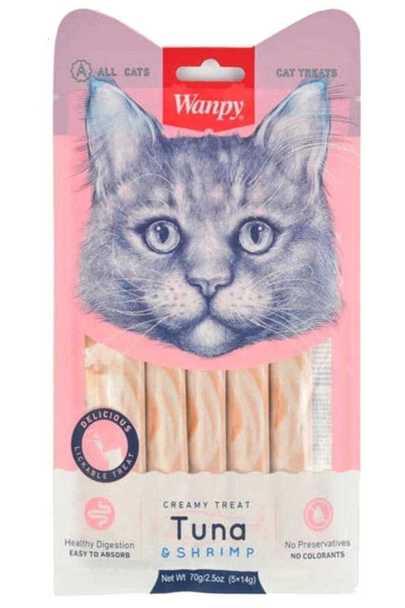 WANPY TUNA SHRİMP KEDİ ÖDÜL MAMASI 5X14 GR ürün görseli 1