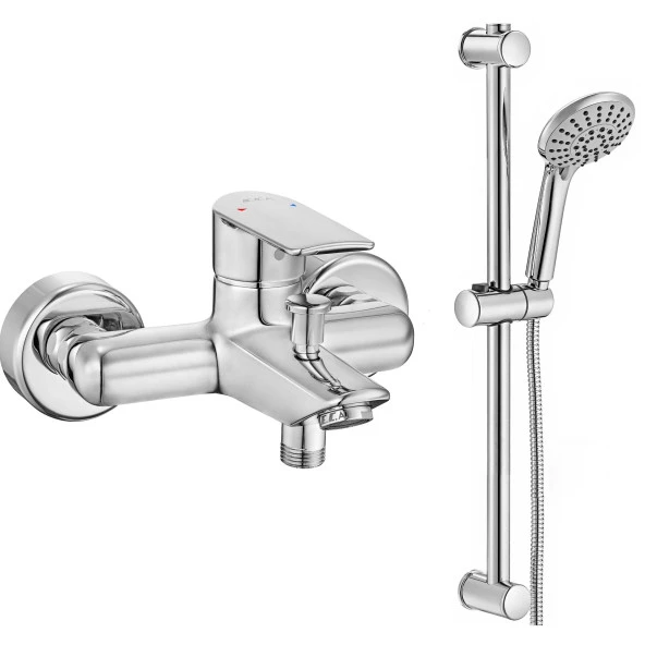 ECA Lia Banyo Bataryası + ECA Logica Sürgülü Duş Seti Üst Takımı ürün görseli 1
