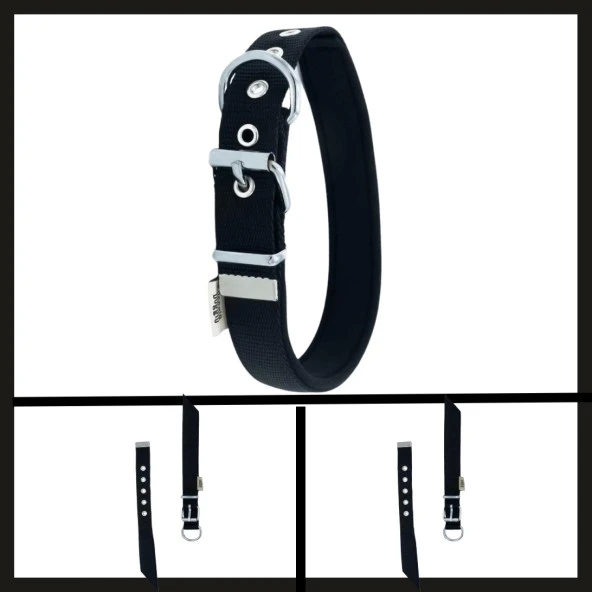 Uyguna-Yakala Siyah 2.5*37-45 Cm Dokuma Boyun Tasması-SMA.338 ürün görseli 1