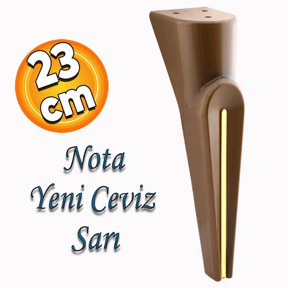 Nota Mobilya Kanepe Tv Ünitesi Koltuk Ayağı Konsol Ayakları Ahşap Desenli Kahverengi Ceviz 23 Cm ürün görseli 1