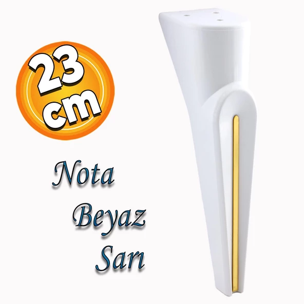Nota Mobilya Kanepe Tv Ünitesi Koltuk Ayağı Konsol Ayakları Beyaz Altın Gold Sarı 23 Cm ürün görseli 1