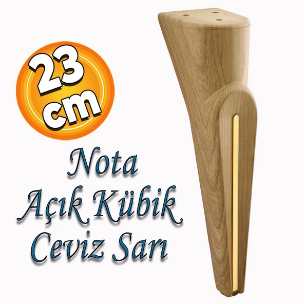 Nota Mobilya Kanepe Tv Ünitesi Koltuk Ayağı Konsol Ayakları Ahşap Desenli Kahverengi Ceviz 23 Cm ürün görseli 1