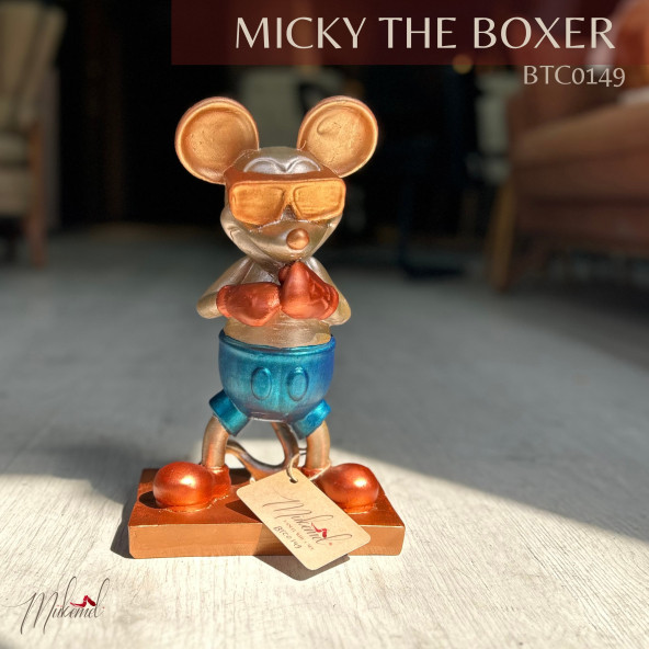 Boksör Mickey (Mickey fare heykeli, dekoratif Boks heykeli, el yapımı) Mukemel tasarımları ürün görseli 1