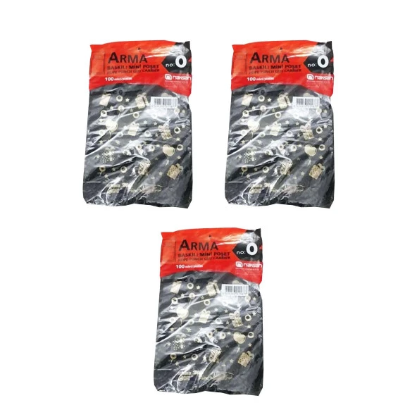 Arma Baskılı Mini Blok Poşet Torba - No : 0 - 20x30 Cm. - Siyah - 100 Adetlik 3 Paket ürün görseli 1