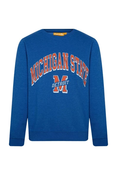 Superfly Michigan State Bisiklet Yaka Erkek Sweatshirt SPF101232313121 ürün görseli 1