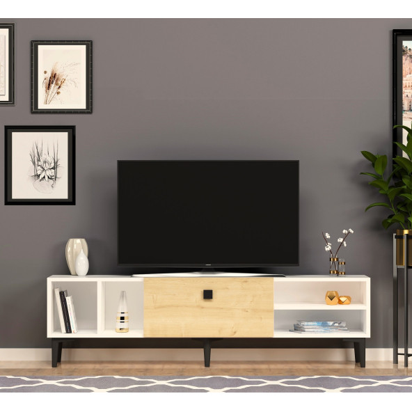 SOLE TV ÜNİTESİ BEYAZ SAFİRMEŞE ürün görseli 1