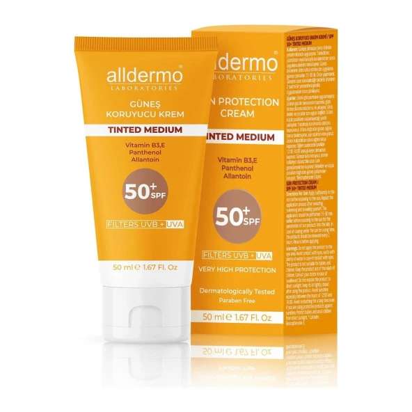 Alldermo  Güneş Koruyucu Krem Tinted Medium SPF 50+ 50 ml ürün görseli 1