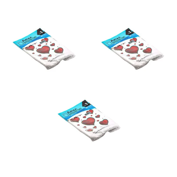 Arma Baskılı Mini Blok Poşet Torba - No : 1 - 22x35 Cm. - Beyaz - 100 Adetlik 3 Paket ürün görseli 1