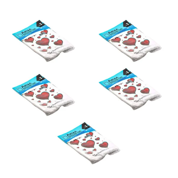 Arma Baskılı Mini Blok Poşet Torba - No : 1 - 22x35 Cm. - Beyaz - 100 Adetlik 5 Paket ürün görseli 1