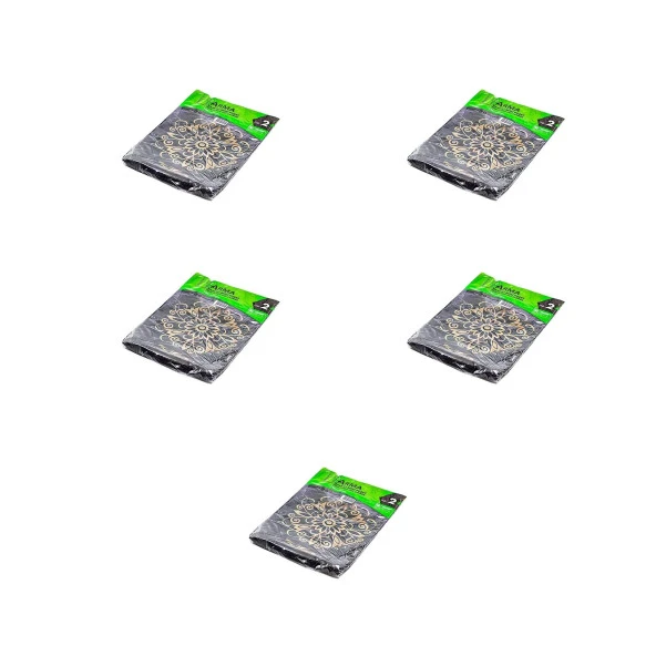 Arma Baskılı Mini Blok Poşet Torba - No : 2 - 25x37 Cm. - Siyah - 100 Adetlik 5 Paket ürün görseli 1