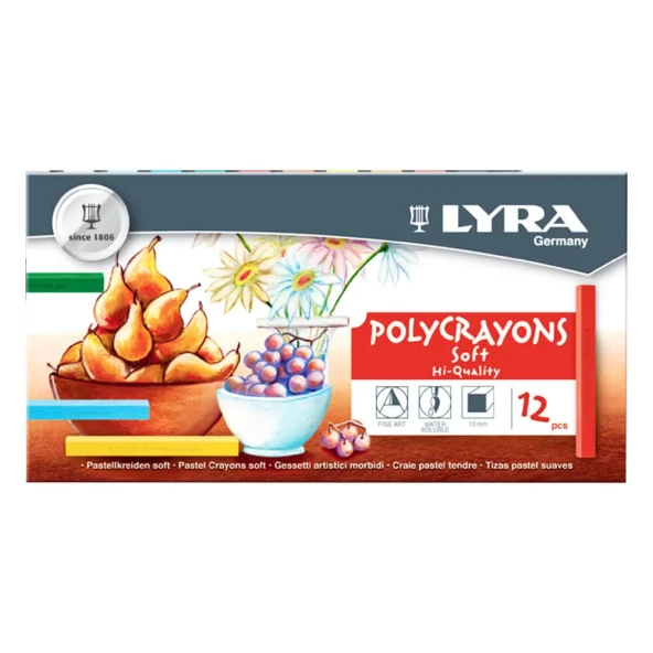 Lyra Polycrayons Soft Toz Pastel Boya 12’li L5651120 ürün görseli 1